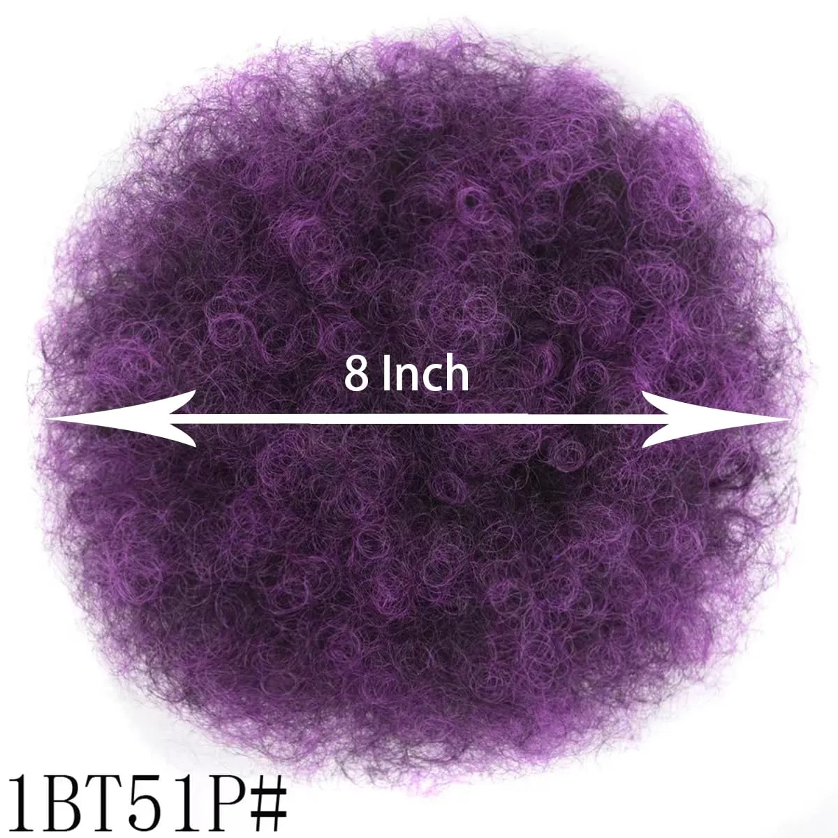 Afro Puff Drawstring Ponytail Extension for Black Women 2Pcs Premium Purple Short Synthetic Kinky Curly Bun Hair Extensions, Updo Hairpieces for Black Women Girls