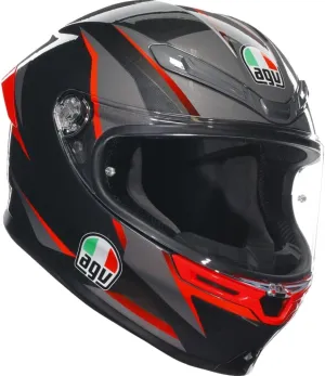 AGV K6 S Slashcut Street Helmet-Black/Grey/Red-2XL
