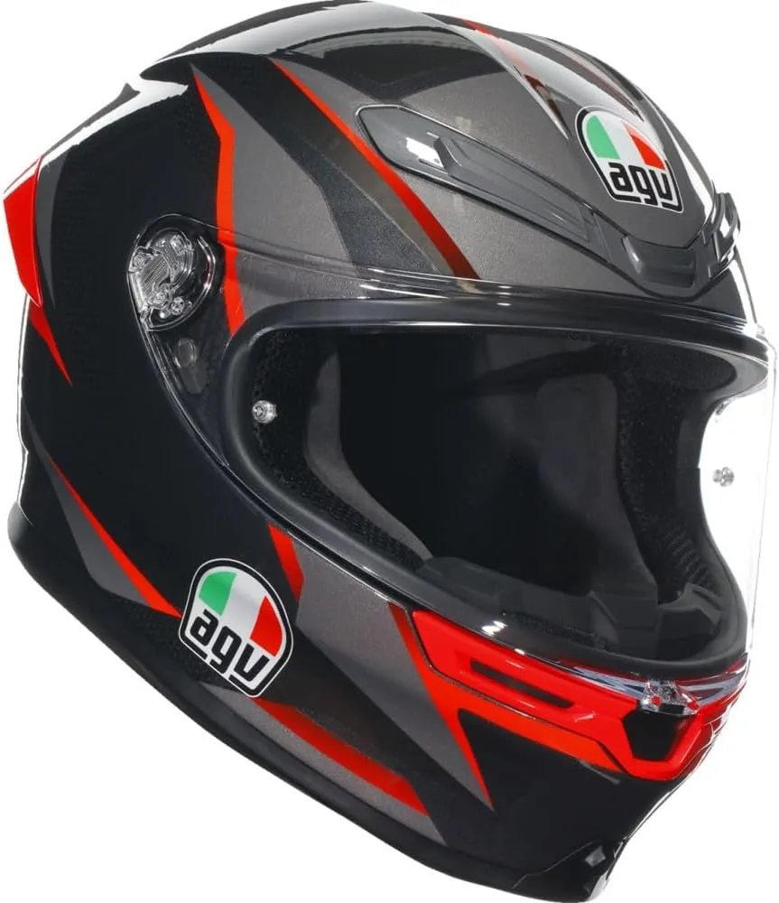 AGV K6 S Slashcut Street Helmet-Black/Grey/Red-2XL