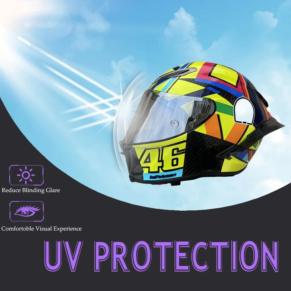 AGV Pista GPR Face Shield Uv-Protected for Pista GPRR, Corsa-R Helmet Shield Visor Windshield (Revo Clear Silver-Day and Night)