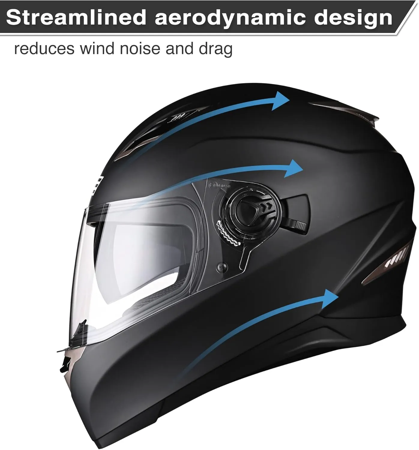 AHR Motorcycle Full Face Helmet Dual Visor Street Bike Lightweight DOT Approved Helmet Snowmobile Touring Sports for Adult Run-F