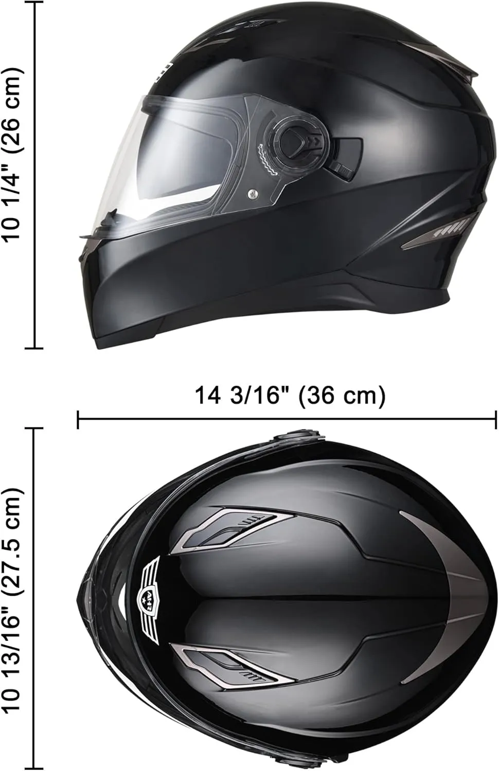 AHR Motorcycle Full Face Helmet Dual Visor Street Bike Lightweight DOT Approved Helmet Snowmobile Touring Sports for Adult Run-F
