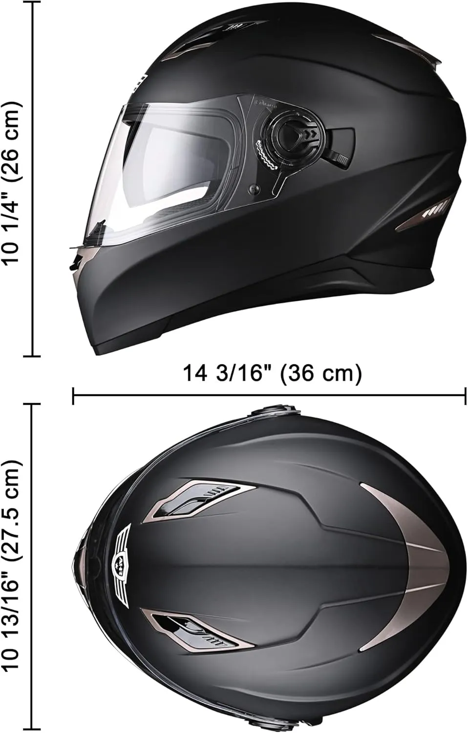 AHR Motorcycle Full Face Helmet Dual Visor Street Bike Lightweight DOT Approved Helmet Snowmobile Touring Sports for Adult Run-F