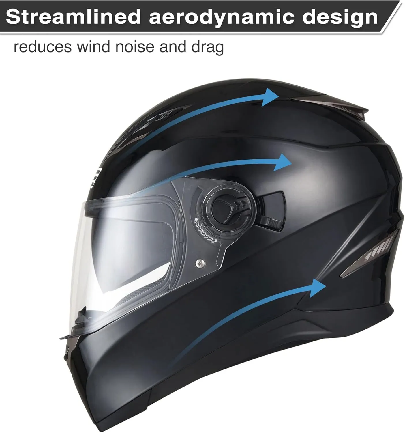 AHR Motorcycle Full Face Helmet Dual Visor Street Bike Lightweight DOT Approved Helmet Snowmobile Touring Sports for Adult Run-F