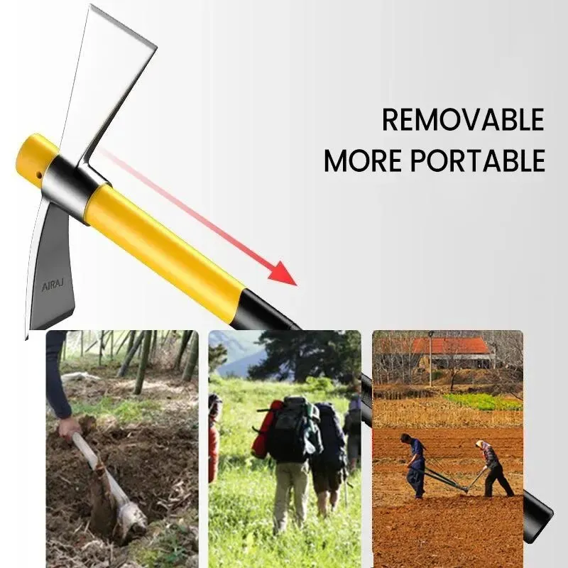 AIRAJ Multifunctional Garden Axe Outdoor Mountaineering Pick High Hardness Steel Casting Soil Loose Home Gardening Hand Tools