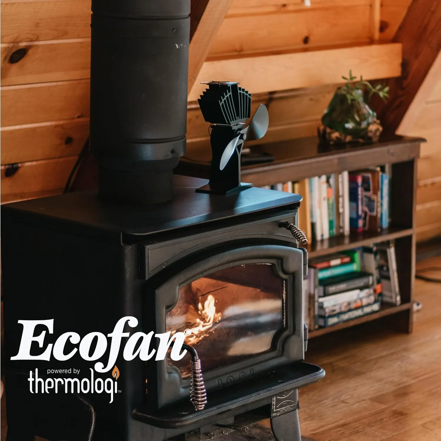 AirMax, Classic Styled, Heat Powered Wood Stove Fan, 175 CFM, 812AMXBX, Large-Sized, 9" Blade, Black