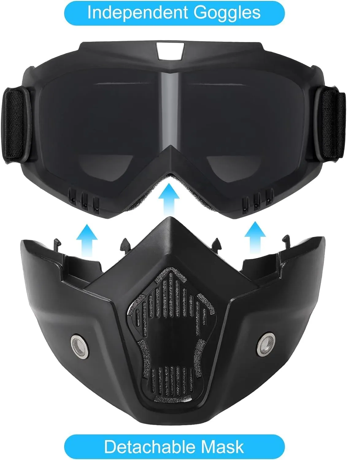 Airsoft Helmet and Mask Fast Base Jump Helmet PJ Style Airsoft Helmets Tactical Full face mask with Detachable and Adjustable Goggles