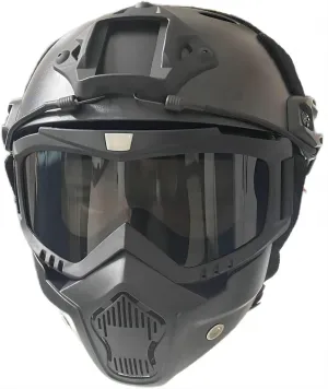 Airsoft Helmet and Mask Fast Base Jump Helmet PJ Style Airsoft Helmets Tactical Full face mask with Detachable and Adjustable Goggles