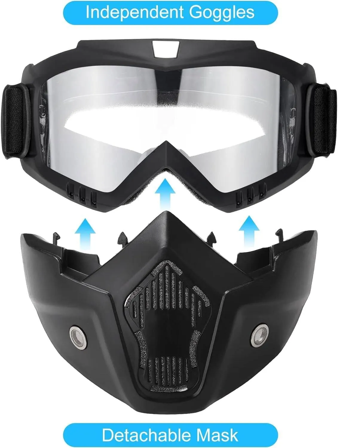 Airsoft Helmet and Mask, MICH Airsoft Helmet with Removable Full Face Mask, Suitable for Paintball, CS Games, Role-Playing and Other Outdoor Activities
