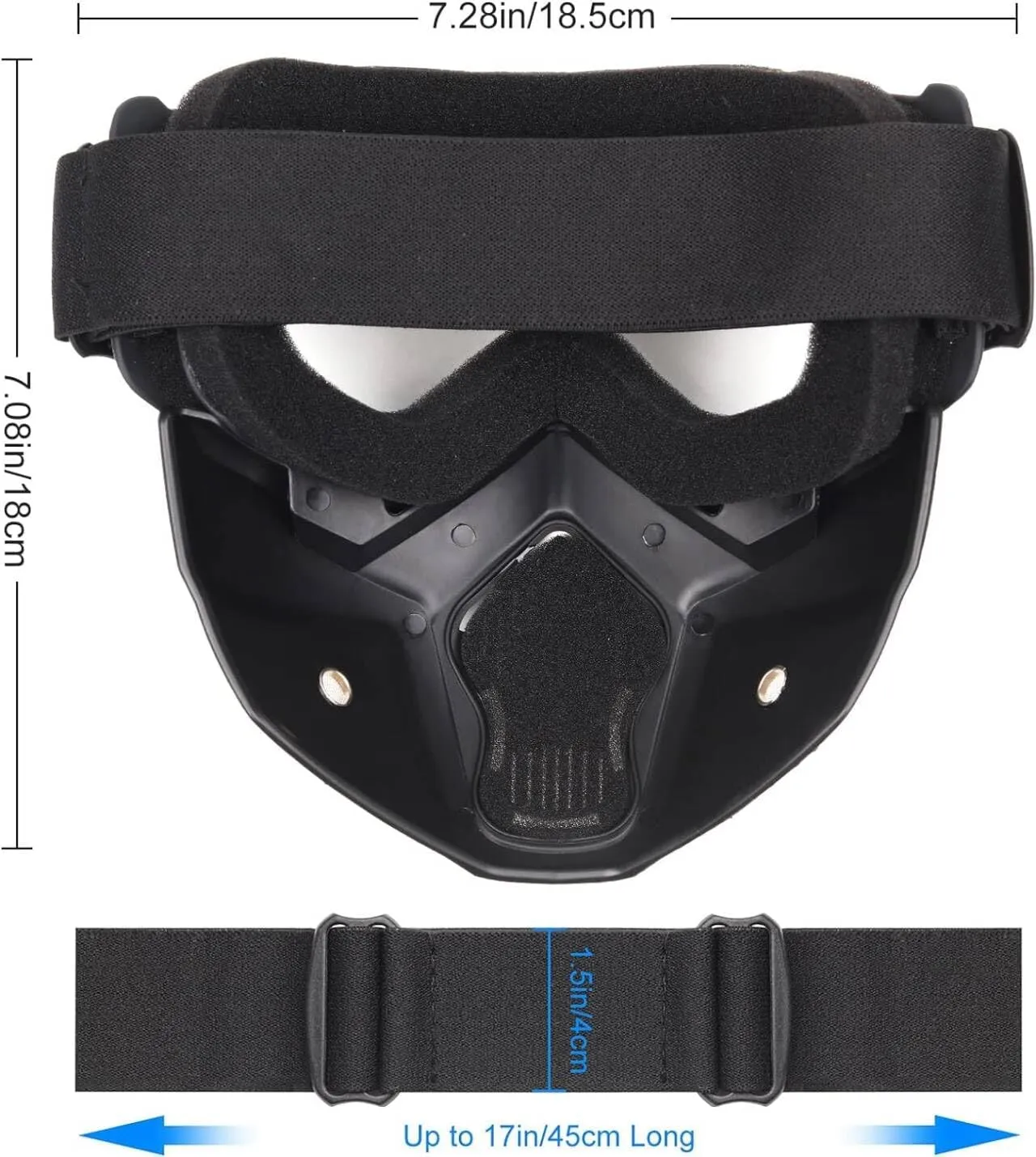 Airsoft Helmet and Mask, MICH Airsoft Helmet with Removable Full Face Mask, Suitable for Paintball, CS Games, Role-Playing and Other Outdoor Activities