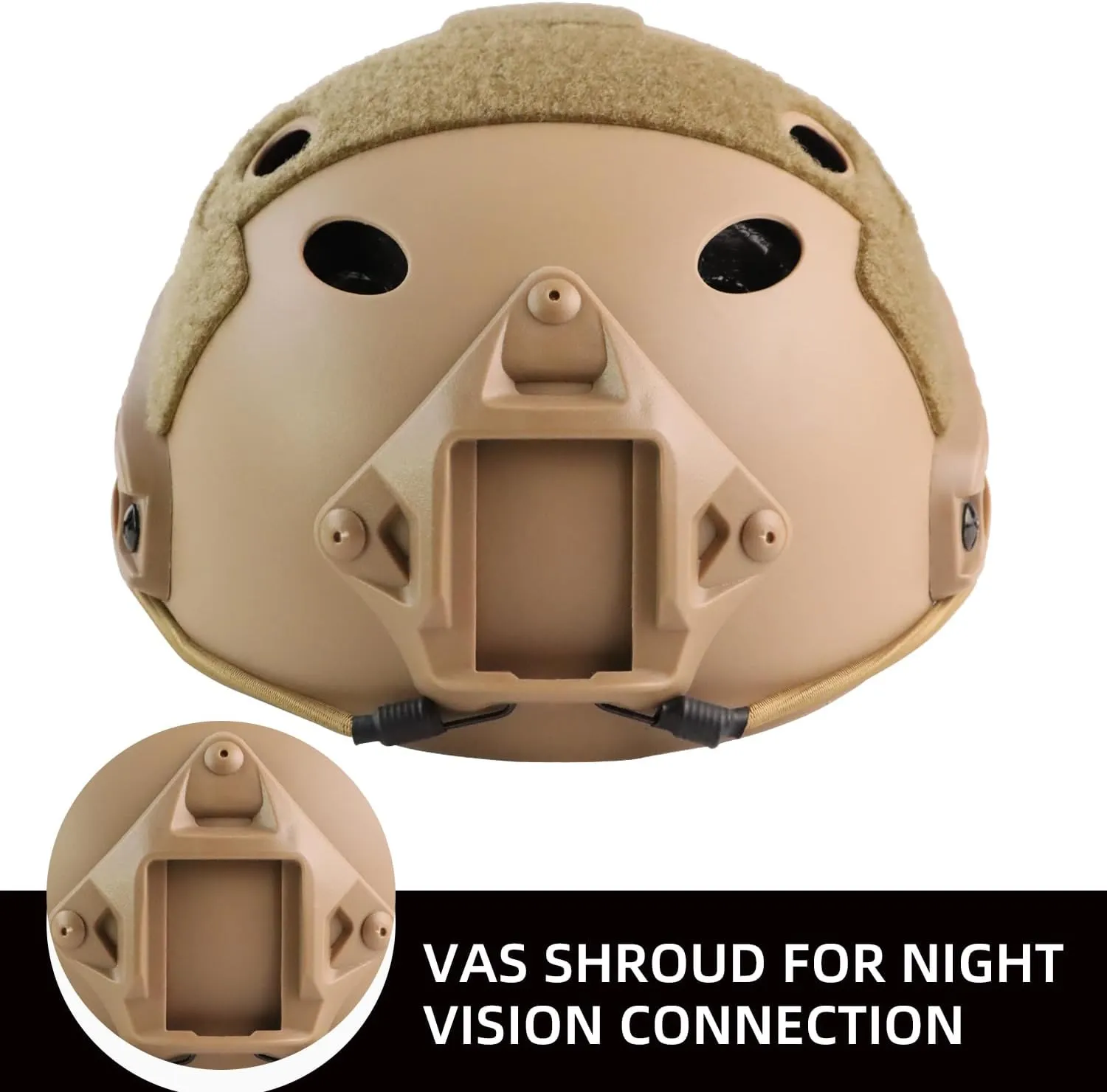 Airsoft Helmet, PJ Type Tactical Fast Helmet with Front NVG Mount and Side Rail, Paintball Military Tactical Gear with Vent Holes for Cosplay Outdoor Activities