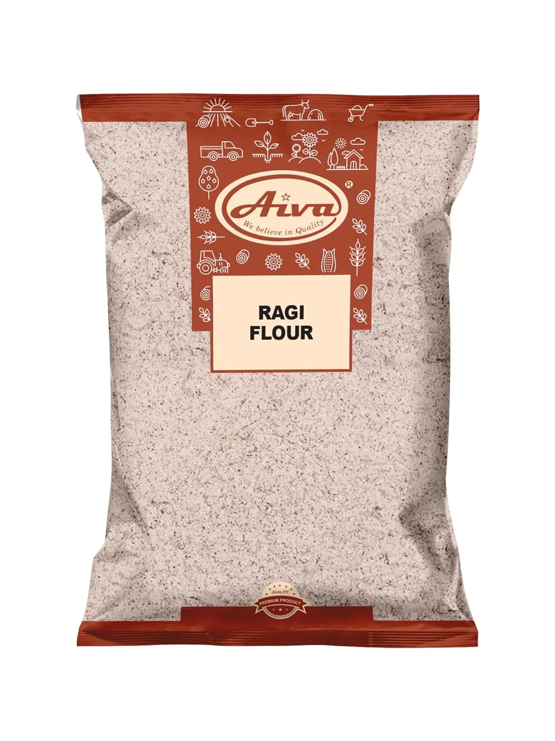 Aiva Finger Millet Flour | Ragi Flour (4 LB) – Stone-Ground Whole Grain Flour for Baking, Cooking, and Traditional Recipes