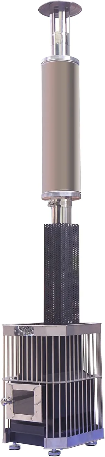 ALEKO Wood Burning Sauna Heater and Chimney Kit | Equivalent to 9-15 kW Electric Heater | Large Stone Capacity
