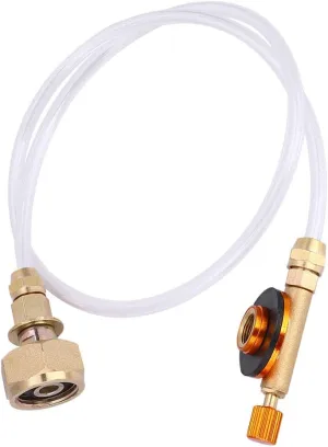 Alomejor Outdoor Camping Furnace Fittings Flat Gas Joint Liquefied Gas Cylinder Inflation Valve with Catheter Picnic Stove Gas Converter Refill Adapter