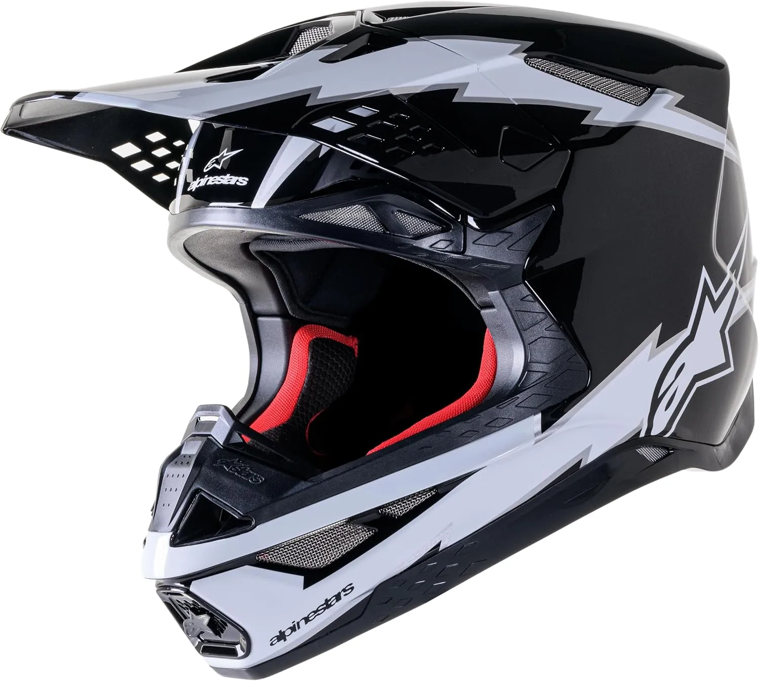 Alpinestars 8300823-1211-L: Supertech S-M10 Ampress Helmet Black/White Matt Lg