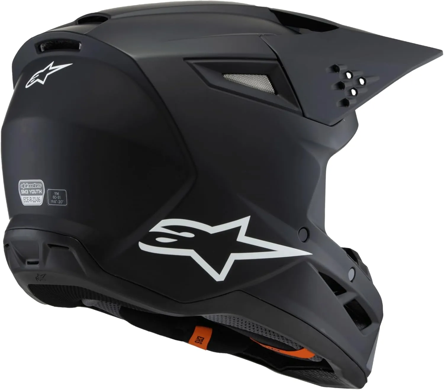 Alpinestars S-M3 Youth Moto Helmet (Black Matte, Youth Medium)