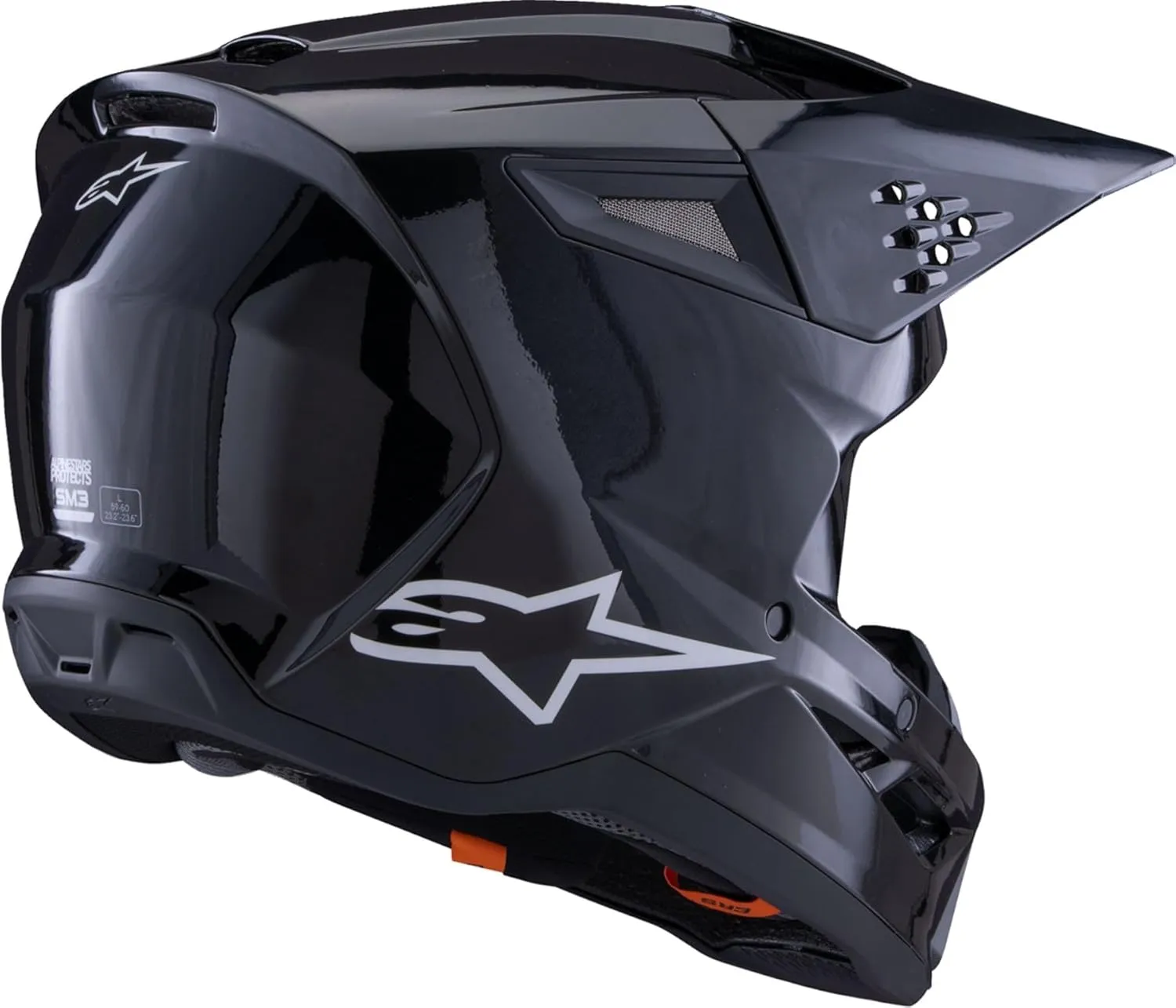 Alpinestars SM-3 Solid Helmet, ECE 22.06 & DOT Certified, Lightweight Shell, Integrated Sun Visor, Advanced Ventilation, Street and Sport Use