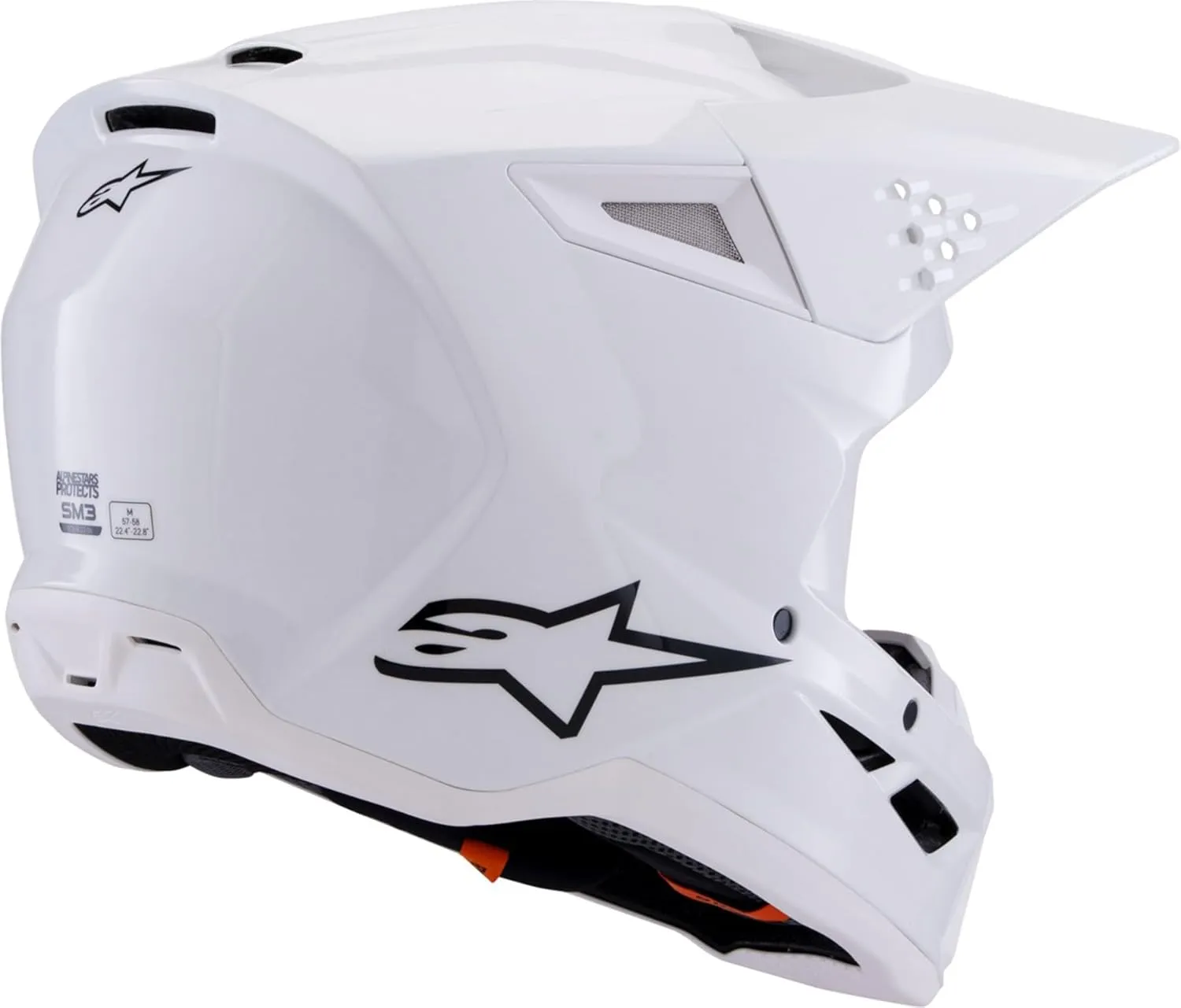 Alpinestars SM-3 Solid Helmet, ECE 22.06 & DOT Certified, Lightweight Shell, Integrated Sun Visor, Advanced Ventilation, Street and Sport Use