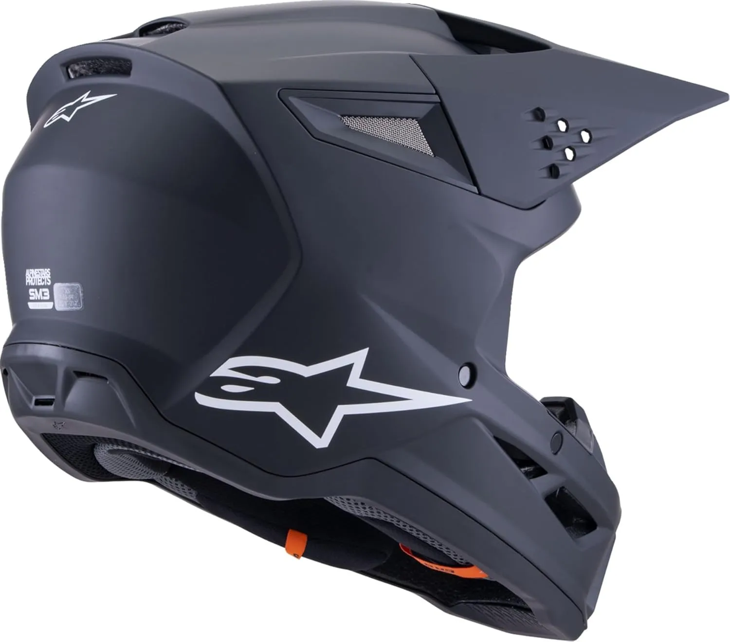 Alpinestars SM-3 Solid Helmet, ECE 22.06 & DOT Certified, Lightweight Shell, Integrated Sun Visor, Advanced Ventilation, Street and Sport Use