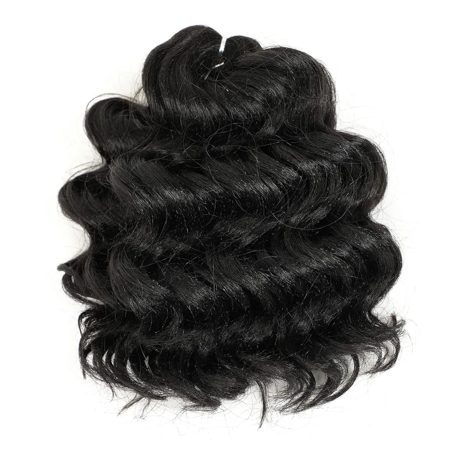 AMELI Ocean Wave Crochet Hair 9In 8packs Deep Wave Crochet Hair Natural Black Synthetic Wavy Curly Braiding For Black Women Hair Extensions 1B