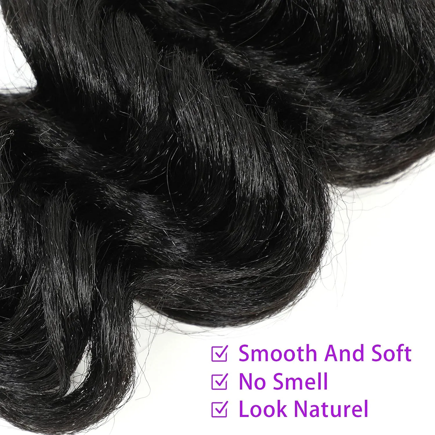 AMELI Ocean Wave Crochet Hair 9In 8packs Deep Wave Crochet Hair Natural Black Synthetic Wavy Curly Braiding For Black Women Hair Extensions 1B