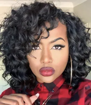 AMELI Ocean Wave Crochet Hair 9In 8packs Deep Wave Crochet Hair Natural Black Synthetic Wavy Curly Braiding For Black Women Hair Extensions 1B