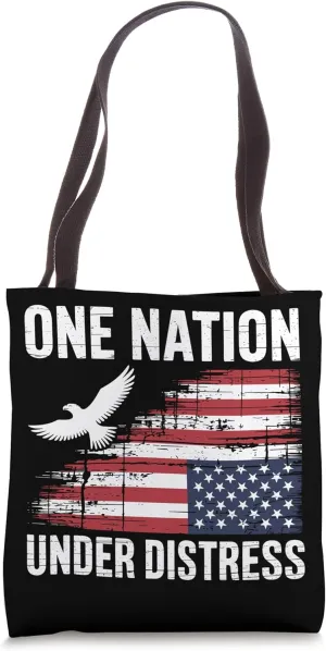 America Under Distress USA Upside Down US Flag Tote Bag