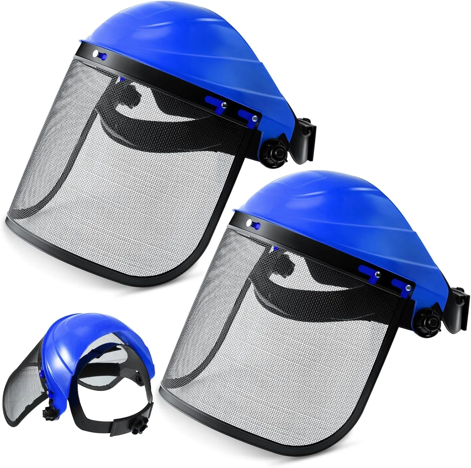 Amylove 2 Pcs Safety Face Shield with Mesh Weed Whacking Face Shield Masks Chainsaw Gardening Weed Mover Protection (Blue)