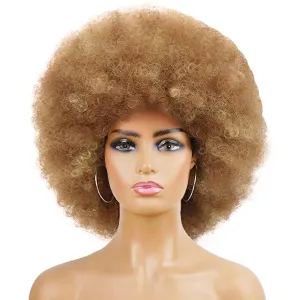 andromeda Afro Wigs for Black Women 70s Short Afro Puffy Wigs for Women Bouncy and Soft Kinky Curly Wig 10 Inch Natural Looking Synthetic Daily Party Cosplay Halloween Wig (T27)