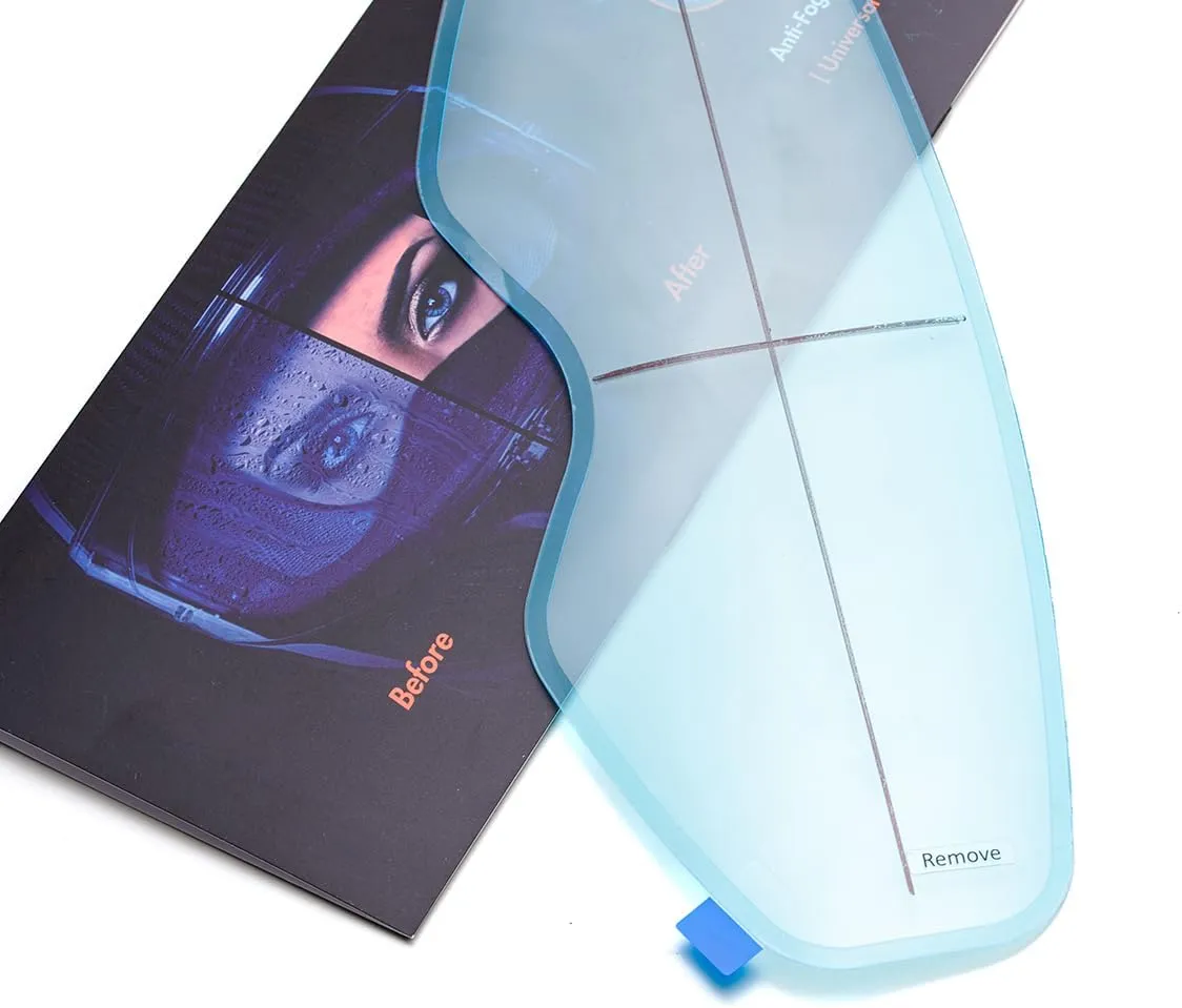 Anti Fog Helmet Visor Insert Compatible with KLIM Motorcycle Helmets Face Shield Anti Fog Film Sticker,Fog Resistant Clear Vision Helmet Shield for Cold and Rainy Days 3.7" x 10.7"