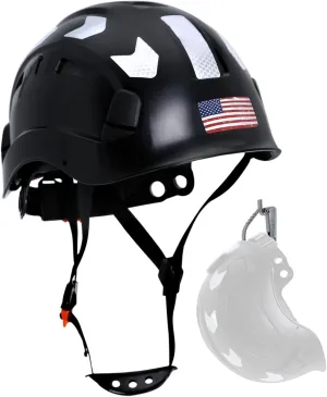AOLAMEGS Construction Safety Hard Hat - ANSI Z89.1 Type Ι OSHA Approved Safety Helmets with Chin Straps Lightweight Reflective Vented ABS Hard Hats For Men Women Industrial Workwear 6-point Suspension