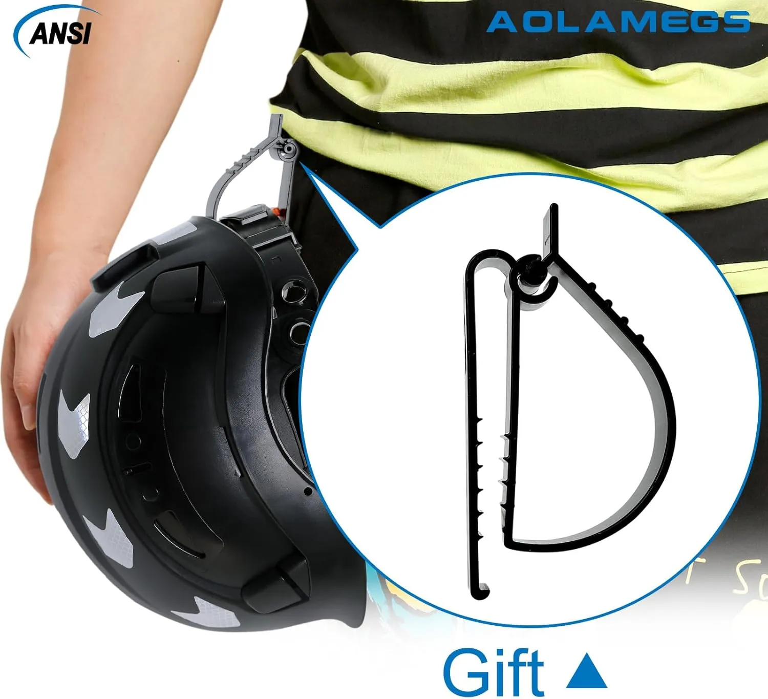 AOLAMEGS Construction Safety Hard Hat - ANSI Z89.1 Type Ι OSHA Approved Safety Helmets with Chin Straps Lightweight Reflective Vented ABS Hard Hats For Men Women Industrial Workwear 6-point Suspension