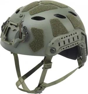 AOUTACC Lightweight Tactical Fast Helmet, Military Integrated Helmet with NVG Mount Base, Side Rails,Pre-Slotted Headset Strap for Outdoor Sports, CS