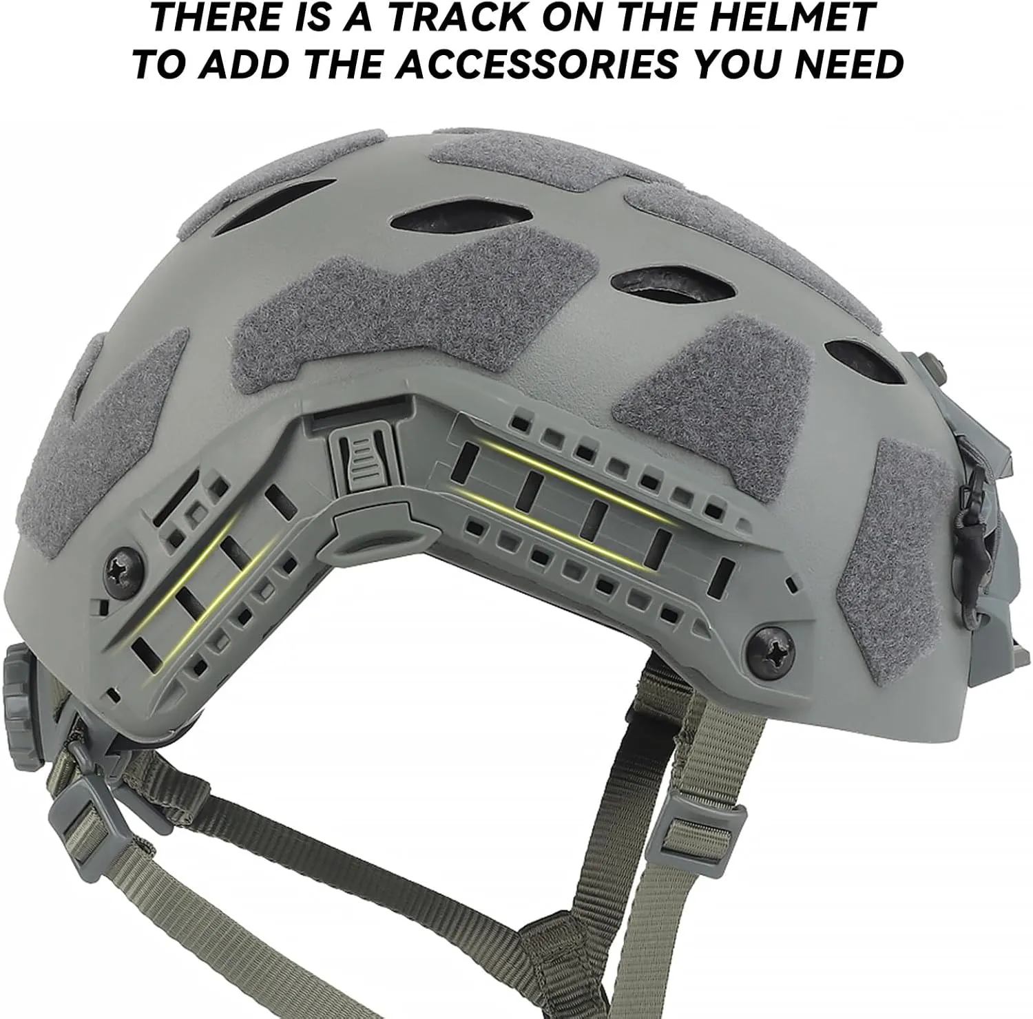 AOUTACC Lightweight Tactical Fast Helmet, Military Integrated Helmet with NVG Mount Base, Side Rails,Pre-Slotted Headset Strap for Outdoor Sports, CS