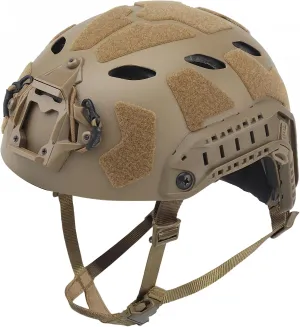 AOUTACC Lightweight Tactical Fast Helmet, Military Integrated Helmet with NVG Mount Base, Side Rails,Pre-Slotted Headset Strap for Outdoor Sports, CS