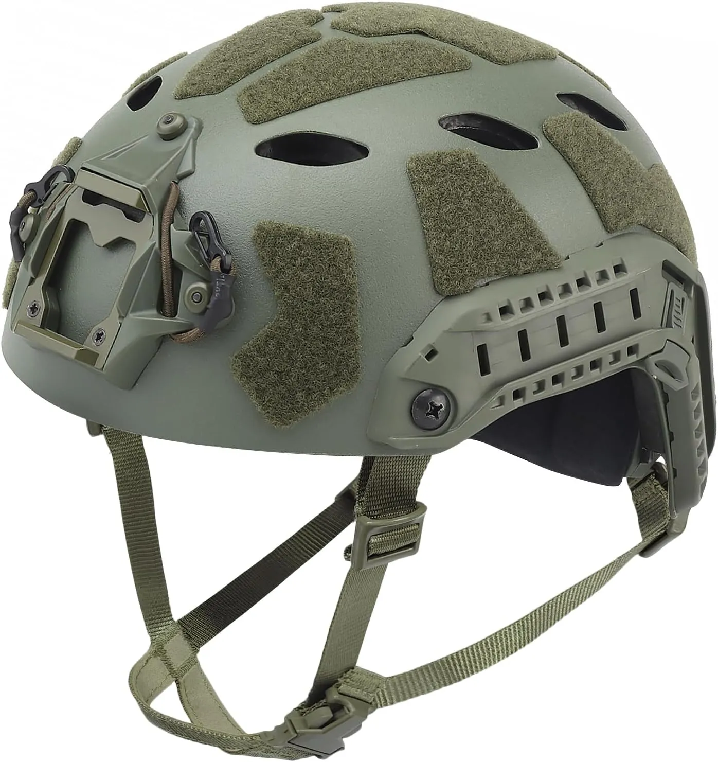 AOUTACC Lightweight Tactical Fast Helmet, Military Integrated Helmet with NVG Mount Base, Side Rails,Pre-Slotted Headset Strap for Outdoor Sports, CS