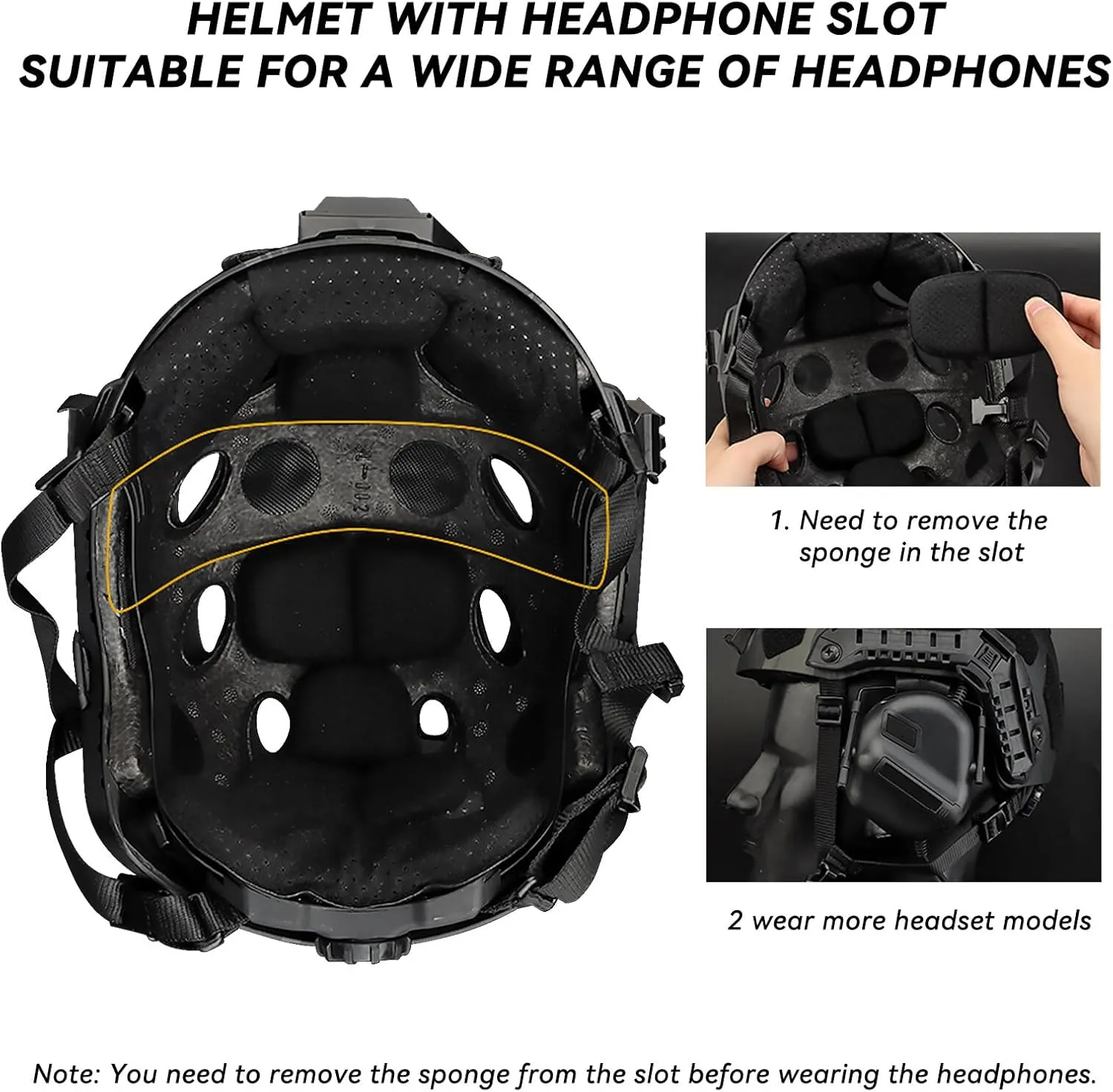 AOUTACC Lightweight Tactical Fast Helmet, Military Integrated Helmet with NVG Mount Base, Side Rails,Pre-Slotted Headset Strap for Outdoor Sports, CS