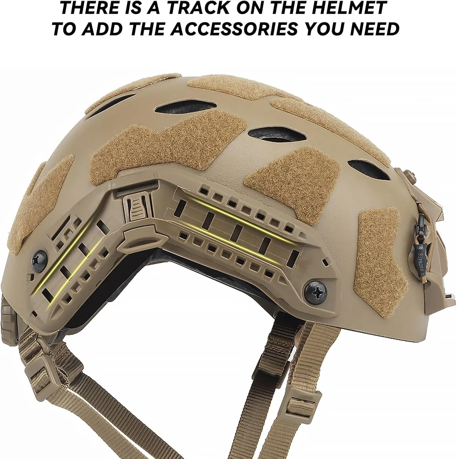 AOUTACC Lightweight Tactical Fast Helmet, Military Integrated Helmet with NVG Mount Base, Side Rails,Pre-Slotted Headset Strap for Outdoor Sports, CS