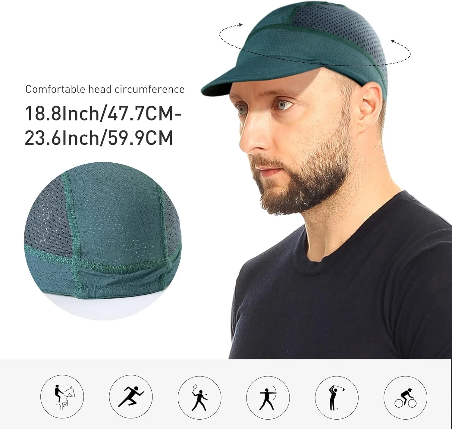 Arcweg Cycling Caps Breathable Under Helmet Bike Hat Sweat Wicking Sunproof Hat