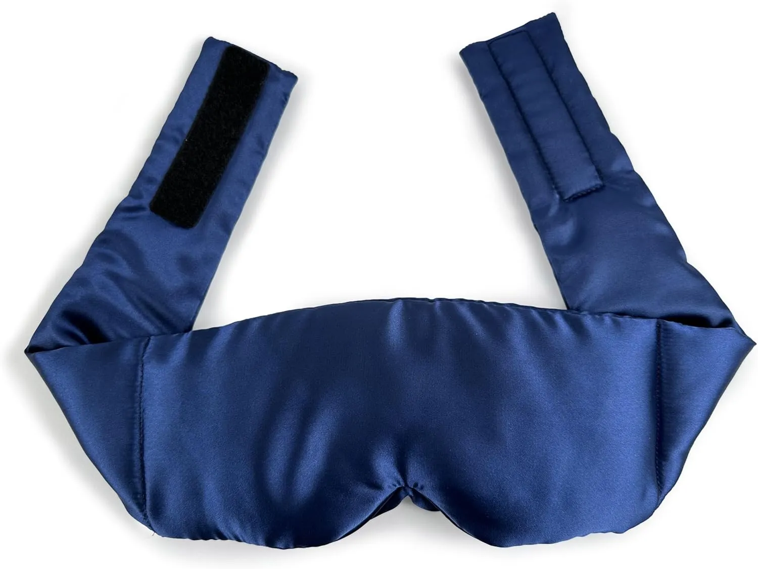 ASUTRA Eye Pillow Wrap for Sleep, Navy | Filled w/Lavender Buds & Flax Seeds, Weighted Eye Mask, Meditation & Light Blocking Blindfold, Covers Ears