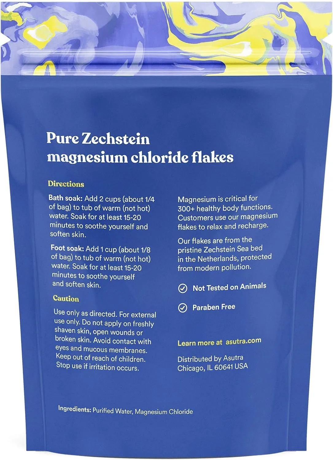 ASUTRA Topical Magnesium Bundle, 4 fl oz Magnesium Oil Spray (Pack of 2), 4 lb Bag of Magnesium Chloride Bath Flakes, Rapid Absorption, Pure and Odorless, Magnesium Derived from Zechstein Seabed