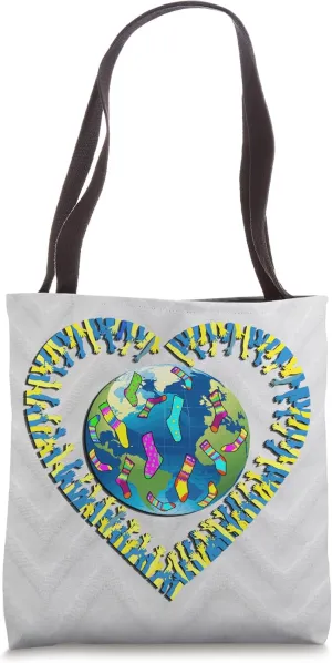 Awareness Blue & Yellow Design World Down Syndrome Day Tote Bag
