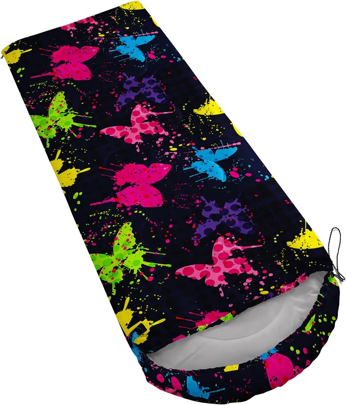 Axolotl Dinosaur Camping Sleeping Bag for Kids,3 Season Warm & Cool Spring Summer Fall Weather Waterproof Colorful Dino Camping Sack for Boys Girls Portable Lightweight,Travelling Adventure Hiking