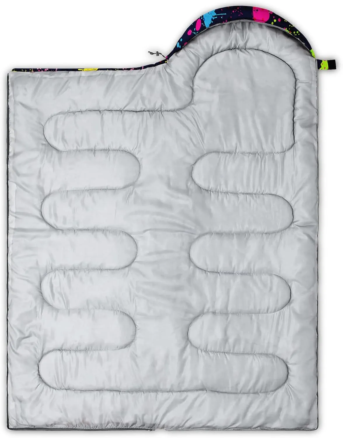 Axolotl Dinosaur Camping Sleeping Bag for Kids,3 Season Warm & Cool Spring Summer Fall Weather Waterproof Colorful Dino Camping Sack for Boys Girls Portable Lightweight,Travelling Adventure Hiking