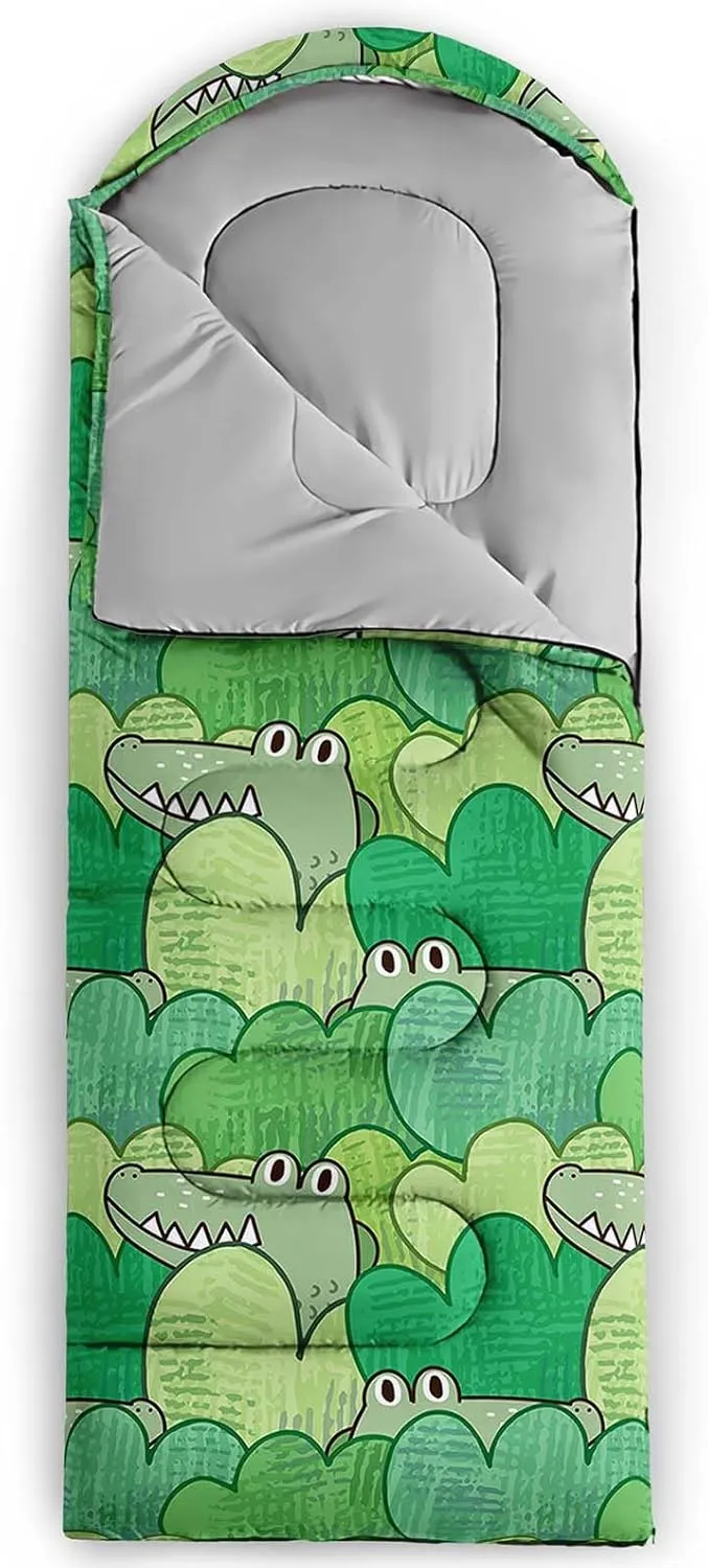 Axolotl Penguin Sleeping Bag for Kids,Kawaii Animals Camping Bag with Compression Sack for Women Men Waterproof Portable and Lightweight for 3 Season Traveling Outdoors Hiking Camping Gear Equipment