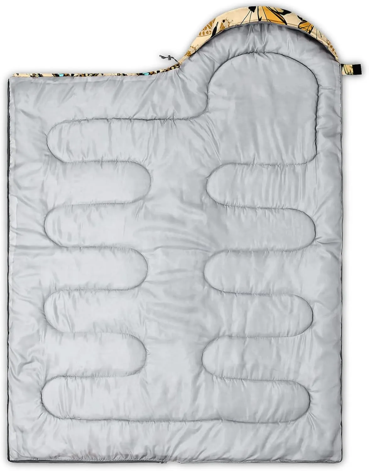 Axolotl Tiger Skin Sleeping Bag,3 Season Warm Cool Weather Waterproof Portable Camping Bag for Adults,Lightweight Backpacking Bag with Compression Sack for Camping Travelling Outdoor Picnic,Yellow