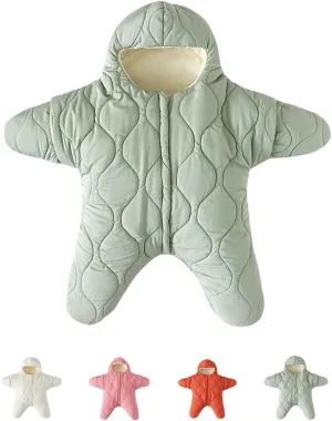 Baby Starfish Onesie, Newborn Winter Jumpsuit, Unisex Sleeping Bag, Thick Cotton Down