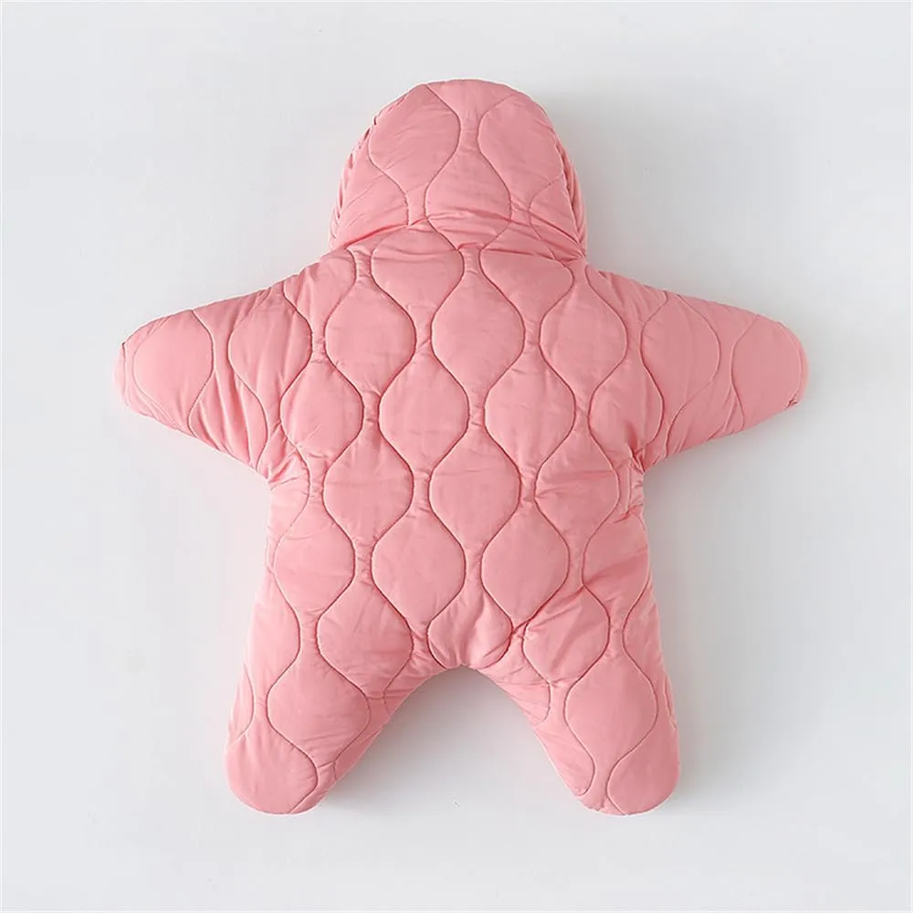 Baby Starfish Onesie, Newborn Winter Jumpsuit, Unisex Sleeping Bag, Thick Cotton Down