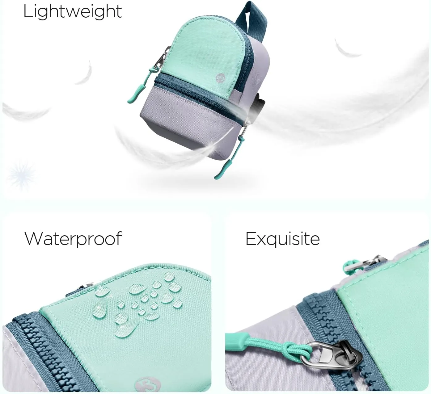 Babysun Mini Backpack Keychain Wristlet Pouch Small Change Coin Purse Cute Zipper Wallet With 3 RFID Card Slots For Women/Men Airpods Cosmetics