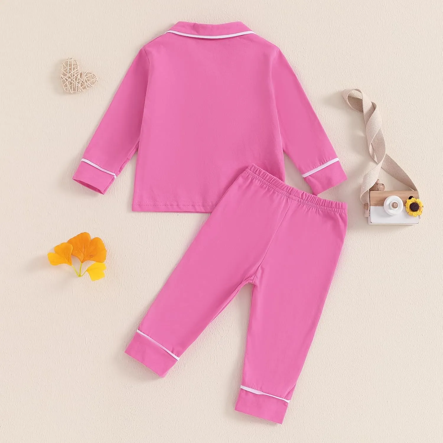 Balaflyie Baby Button Down Pajamas Set Shirt and Pants Toddler Cotton Pjs Long Sleeve Sleepwear